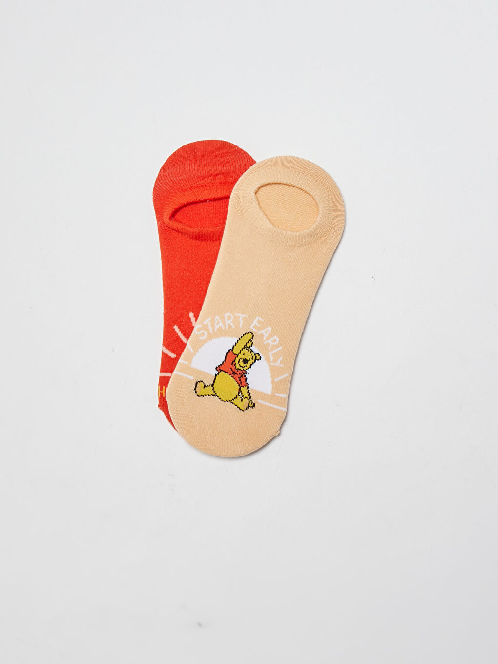 LCW DREAM Winnie The Pooh Printed Cotton Women's Booties Socks 2 Pack -S1GH07Z8-QQQ