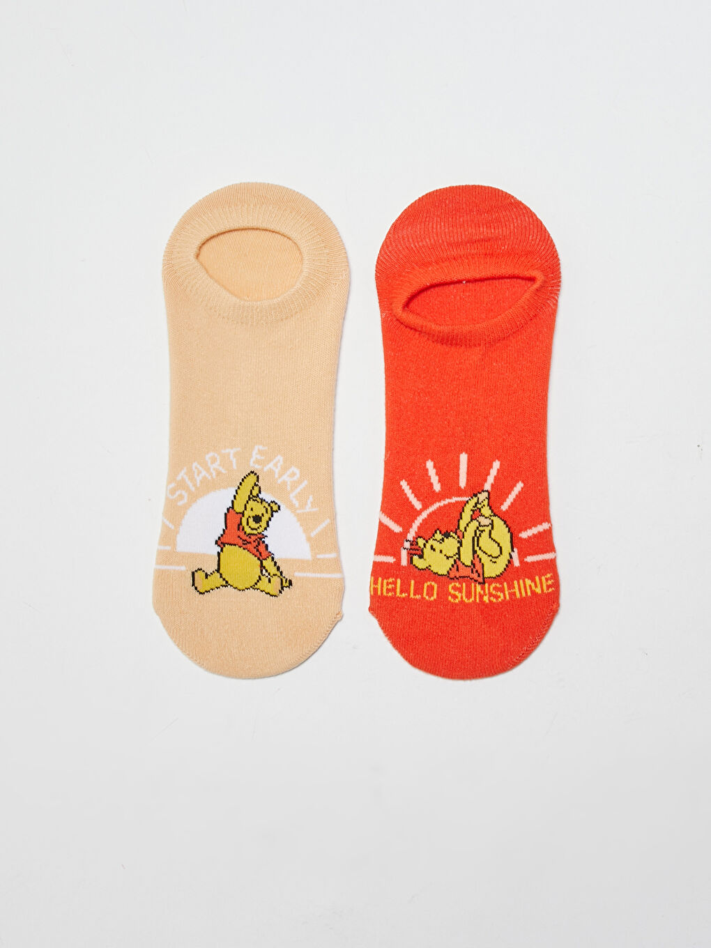 LCW DREAM Winnie The Pooh Printed Cotton Women's Booties Socks 2 Pack -S1GH07Z8-QQQ