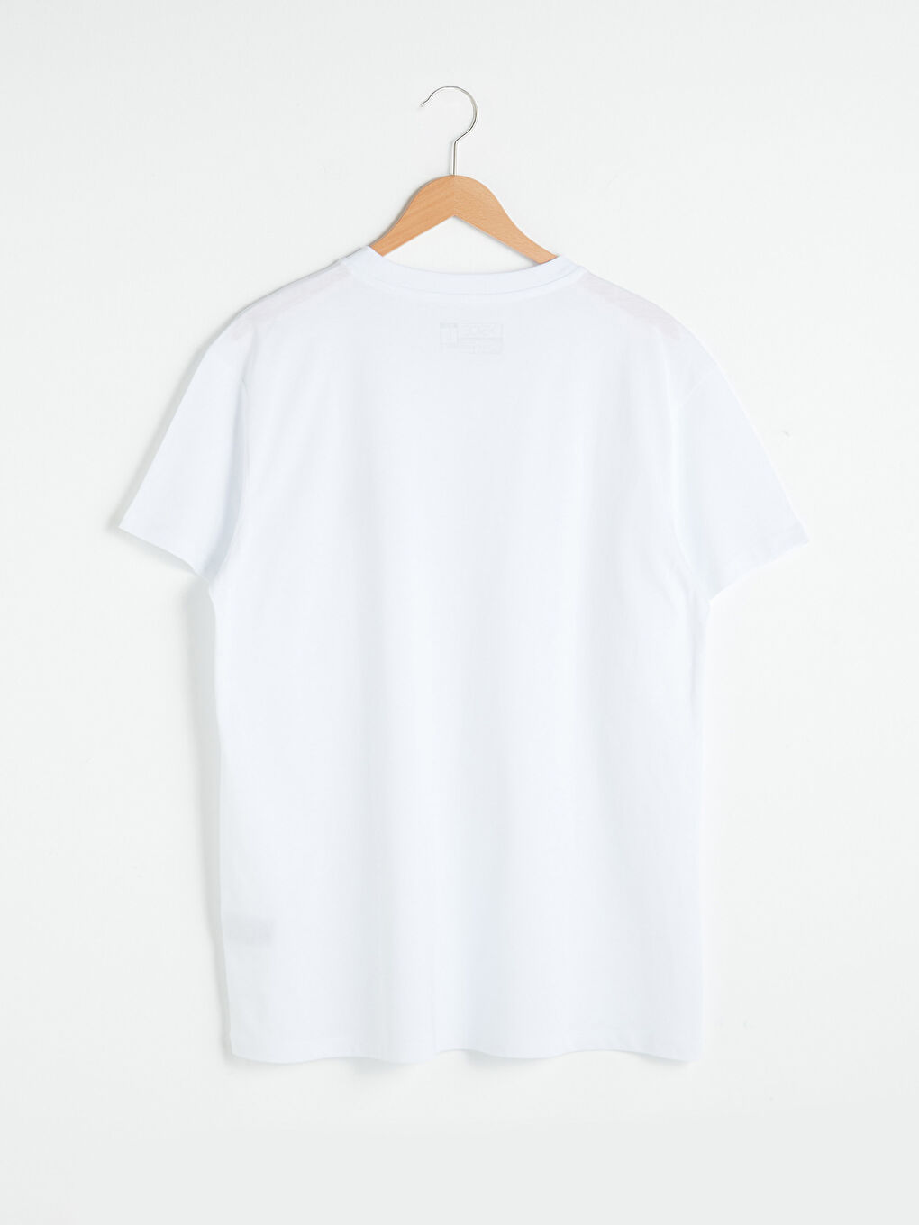 Beyaz Bisiklet Yaka Kısa Kollu Baskılı Penye Erkek Tişört-7