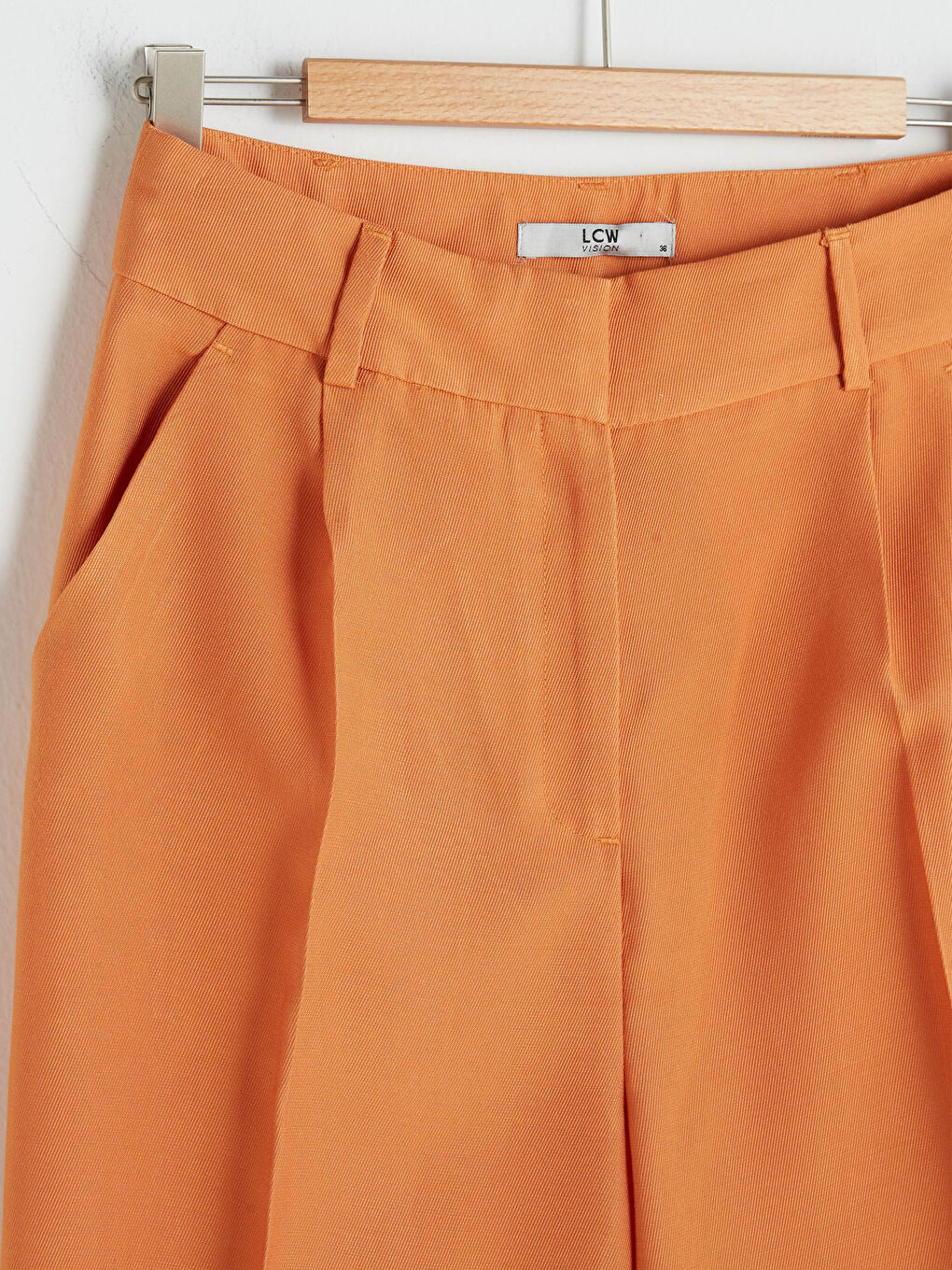 Turuncu Yüksek Bel Slim Fit Kadın Pantolon-6