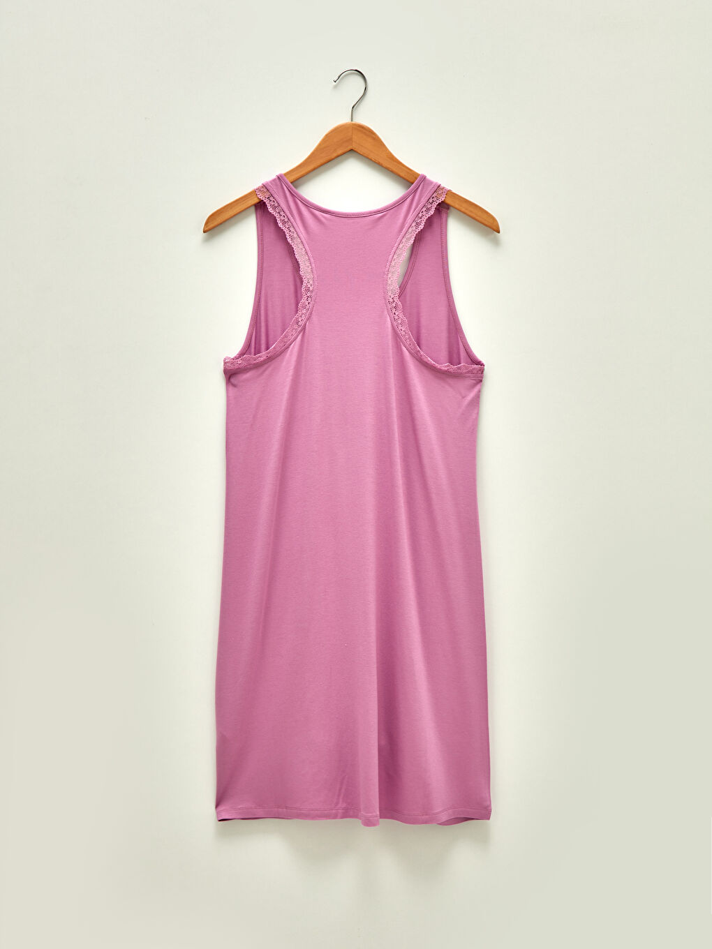 Crew Neck Lace Detailed Viscose Women's Fantasy Nightgown -S1GH96Z8-GEG