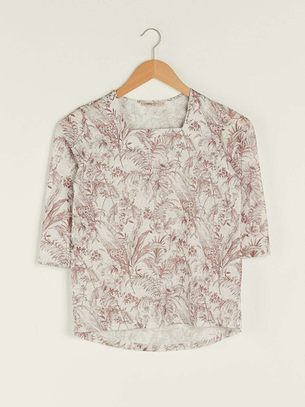 Square Neck Floral Women's T-Shirt-5