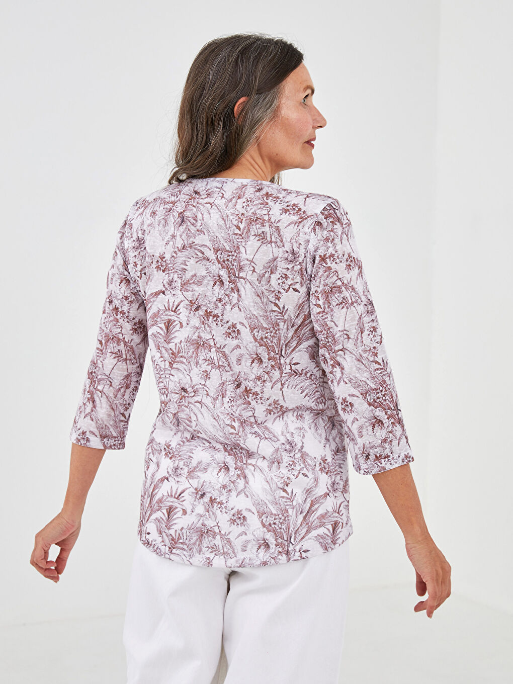 Square Neck Floral Women's T-Shirt-3