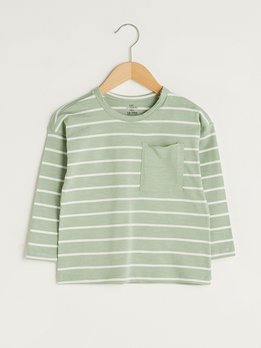 Crew Neck Long Sleeve Striped Cotton Baby Boy T-Shirt