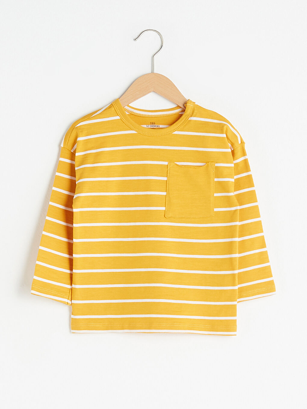 Crew Neck Long Sleeve Striped Cotton Baby Boy T-Shirt