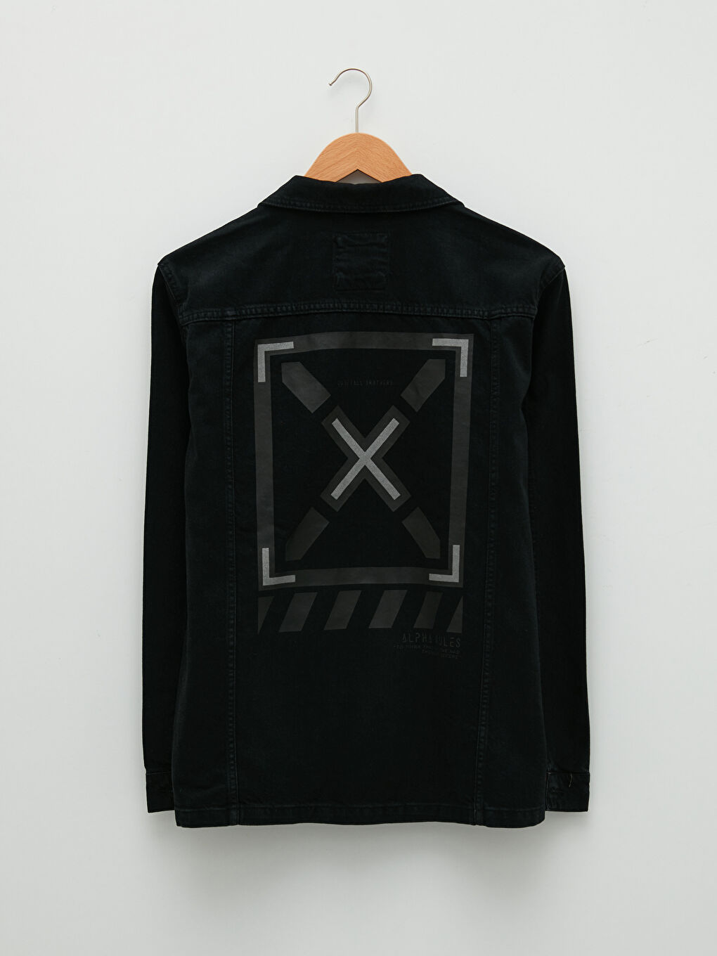 Siyah Standart Kalıp Erkek Jean Ceket-6