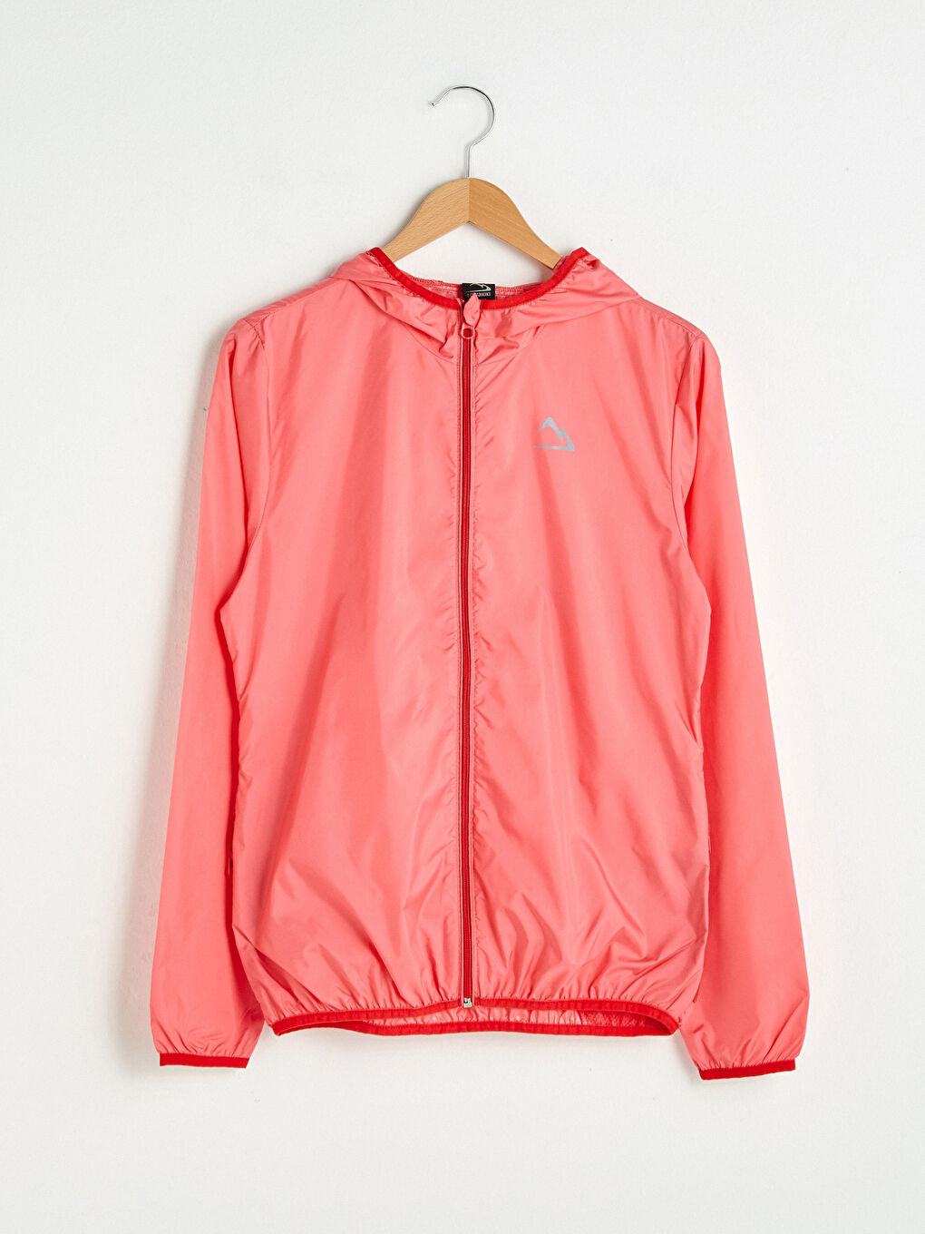 Pembe Kapüşonlu Reflektör Detaylı Çanta Olabilen Uzun Kollu Outdoor Kadın Yağmurluk-5