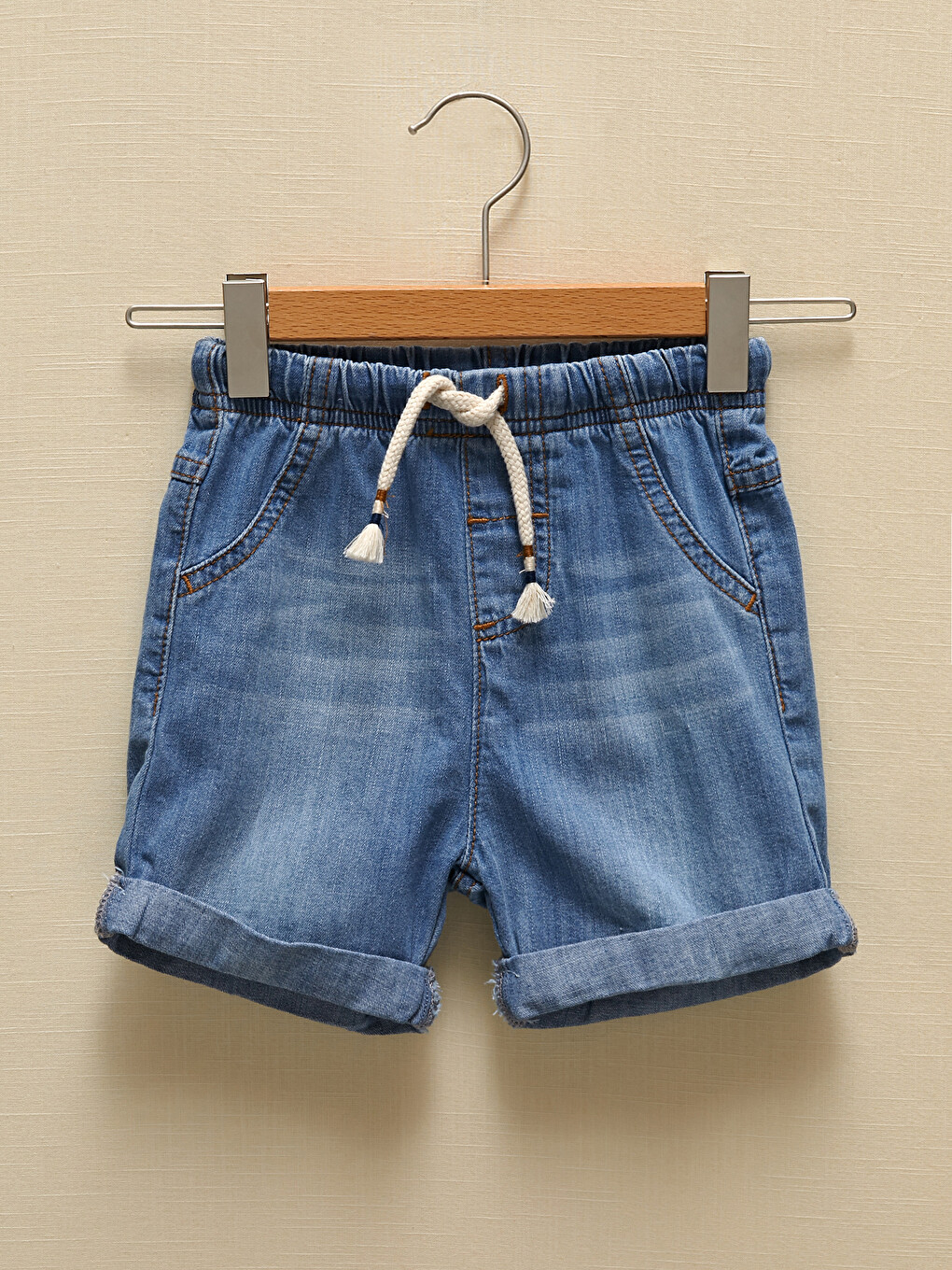Elastic Waist Basic Baby Boy Jean Shorts