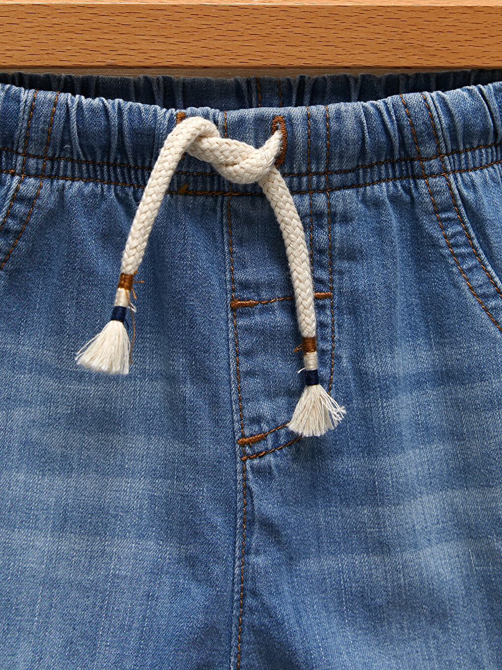 Elastic Waist Basic Baby Boy Jean Shorts-1