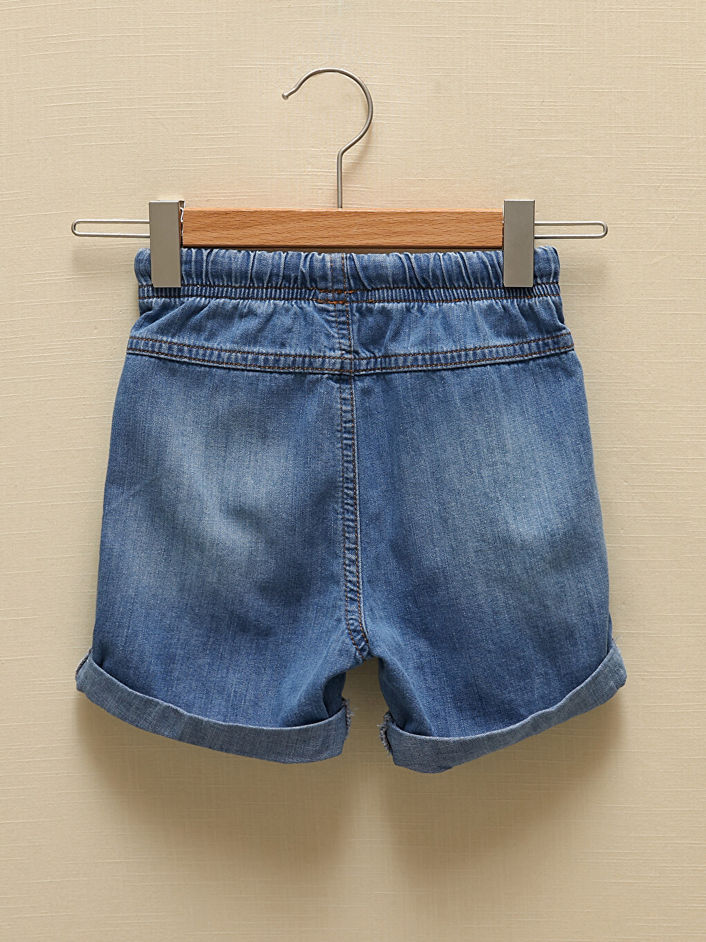 Elastic Waist Basic Baby Boy Jean Shorts-2