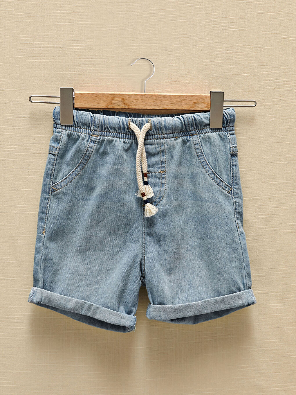 LC Waikiki Elasticated Waist Basic Baby Boys' Denim Shorts -S1GJ11Z1-311