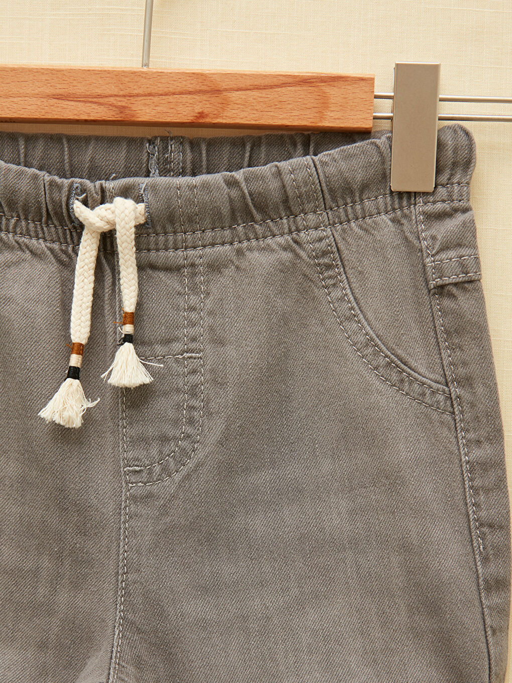 شورت جينز ولادي رضع أساسي مريح بخصر مطاطي-1