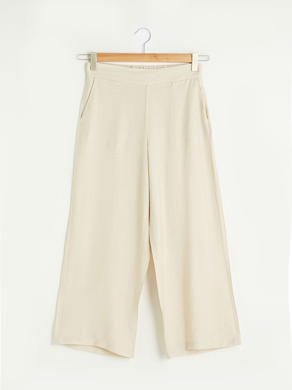 Taille Élastique Coupe Confort Pantalon Palazzo Femme Avec Détail Poche-5