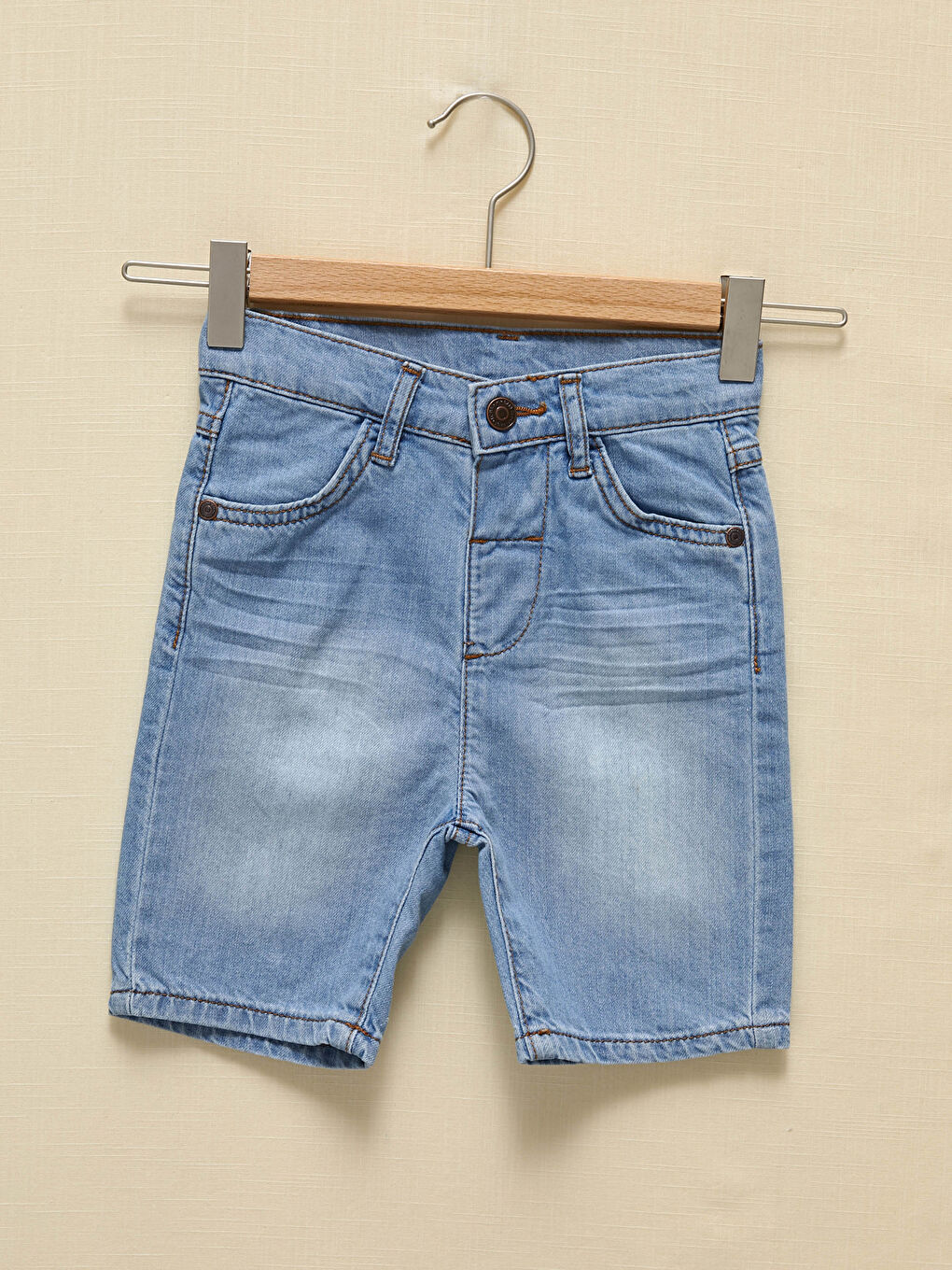 Short en jean basique à entrejambe basse pour garçon bébé