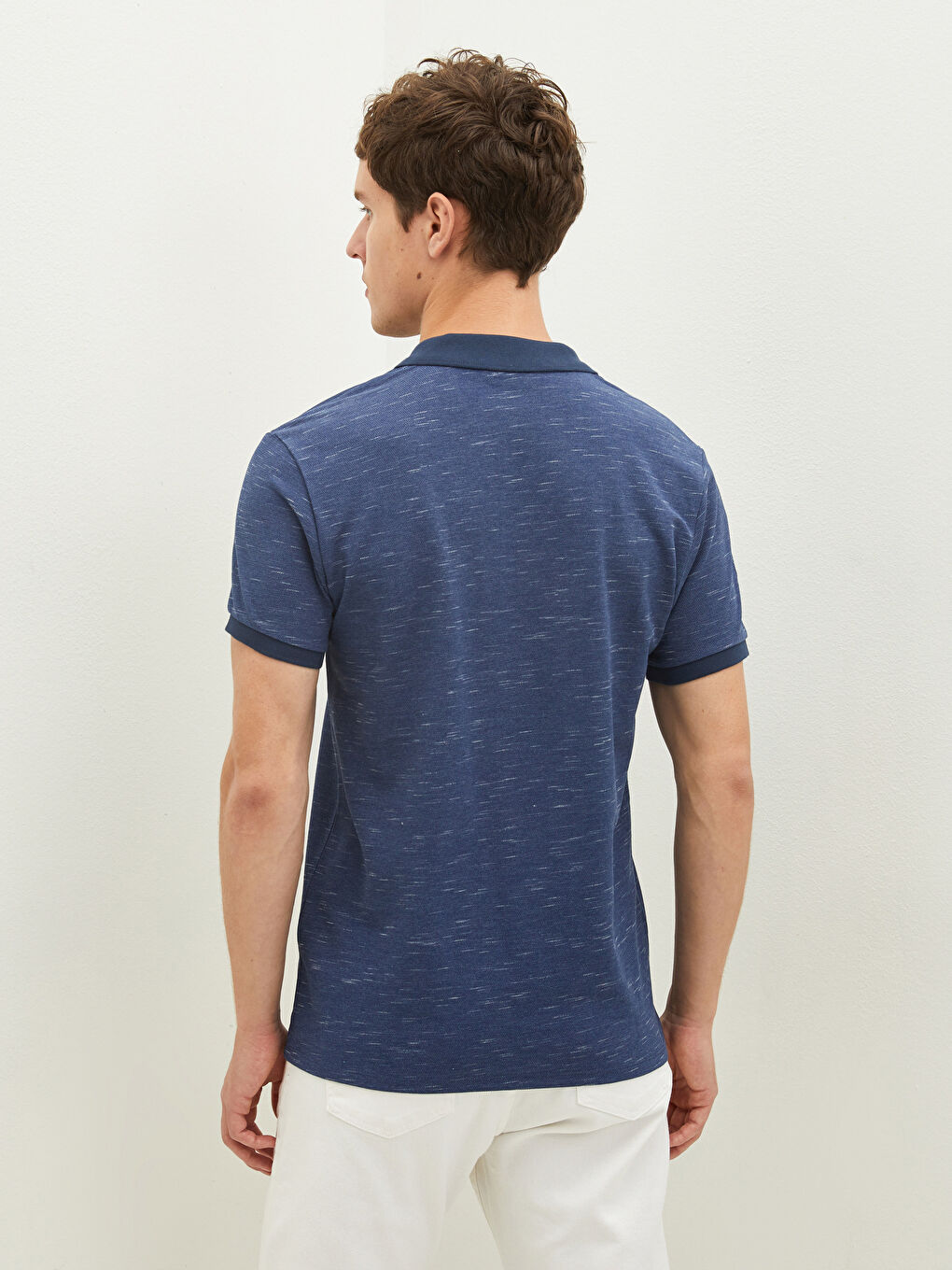 İndigo Polo Yaka Kısa Kollu Desenli Pike Erkek Tişört-4