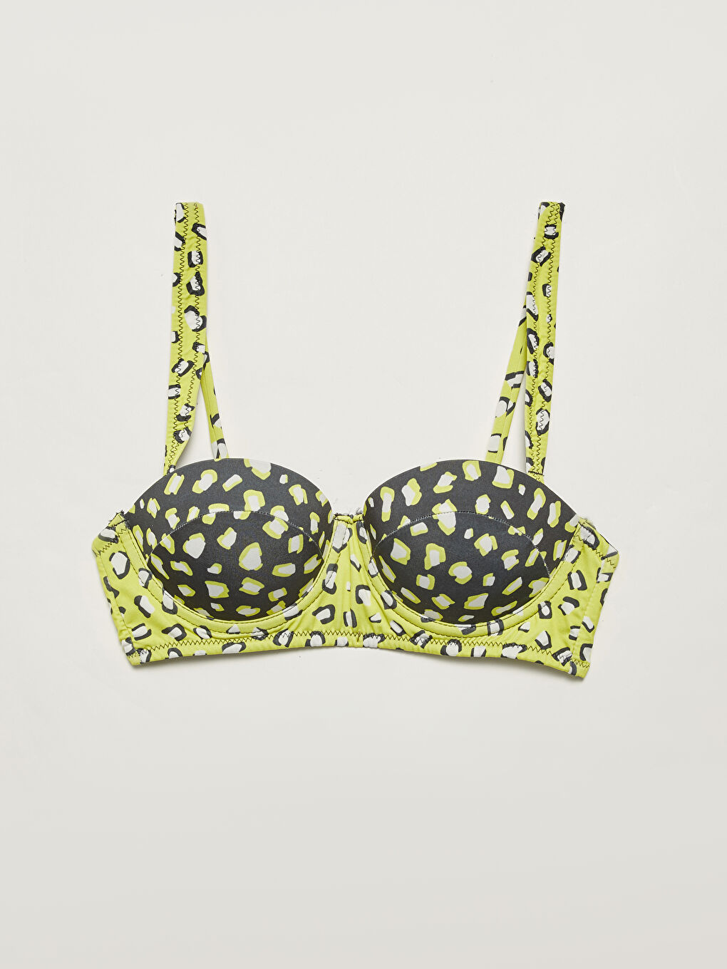 Patterned Raschel Fabric Women's Bikini Top -S1GL05Z8-CVL