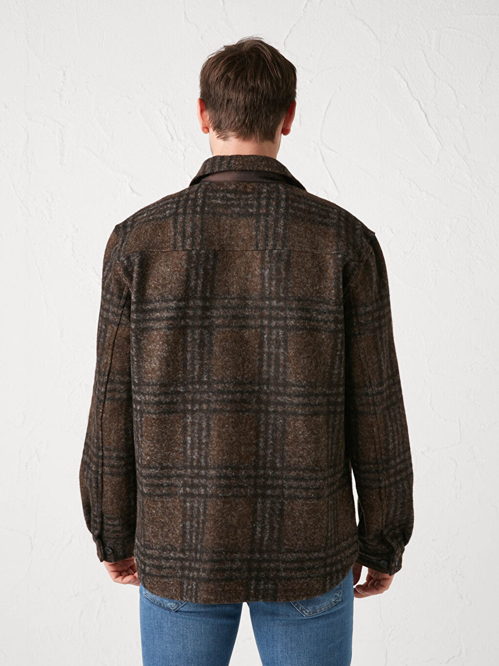LCW Vision Regular Fit Long Sleeve Plaid Stamp Men Shirt Jacket -S1GL38Z8-LLL
