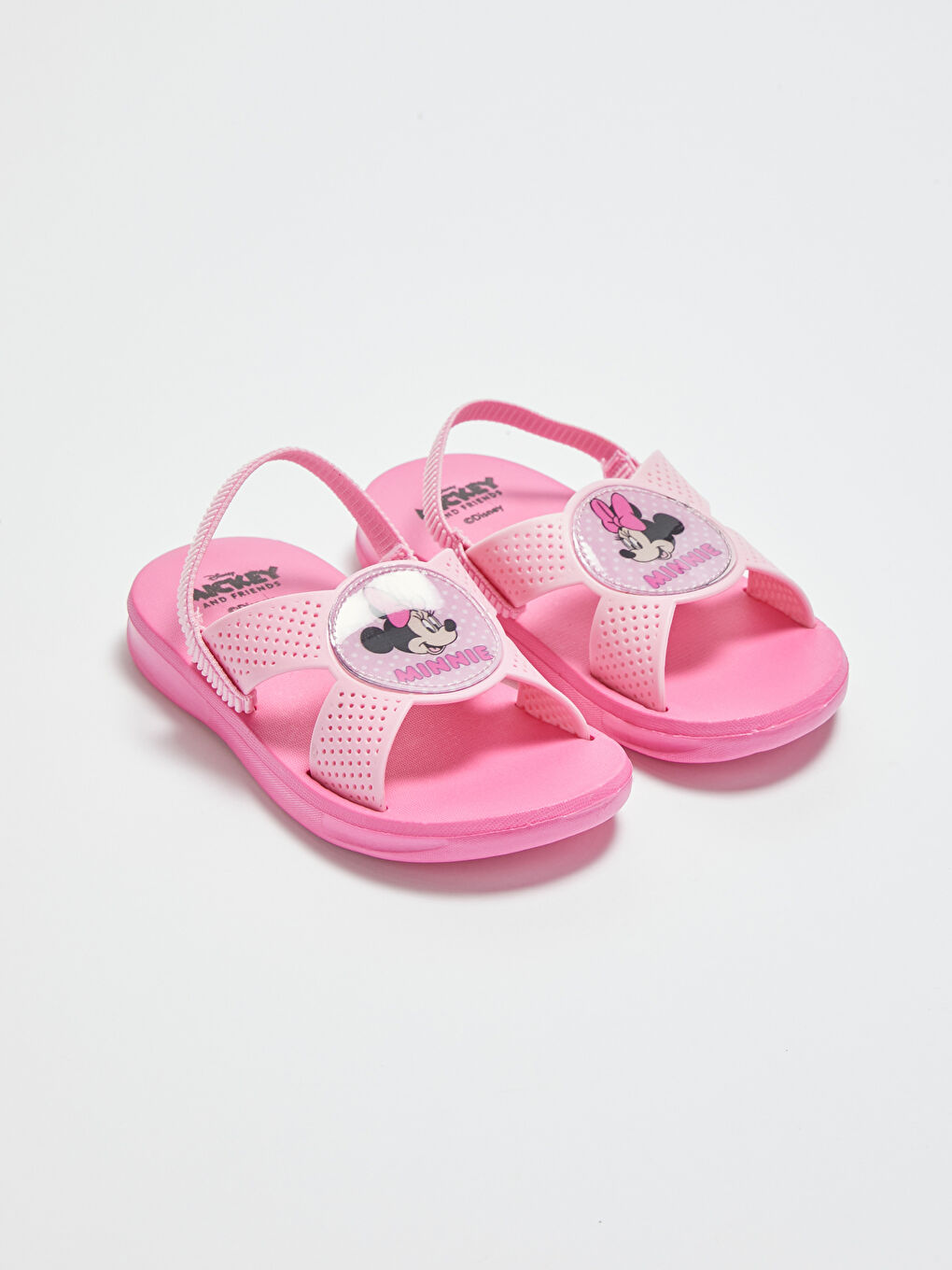 Pembe Kız Bebek Minnie Mouse Lisanslı Tek Bantlı Plaj Terliği