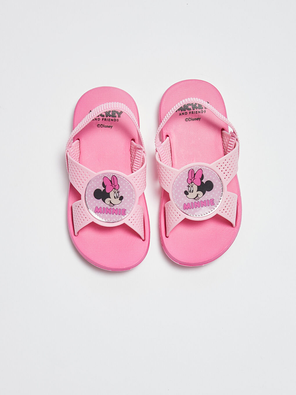 Pembe Kız Bebek Minnie Mouse Lisanslı Tek Bantlı Plaj Terliği-2