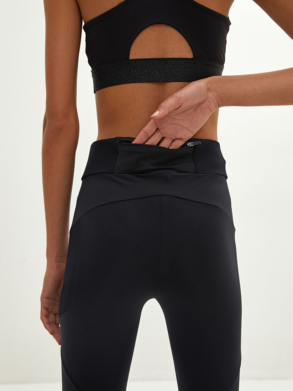 Mor Beli Lastikli Reflektör Baskılı Cep Detaylı Kadın Outdoor Tayt-3