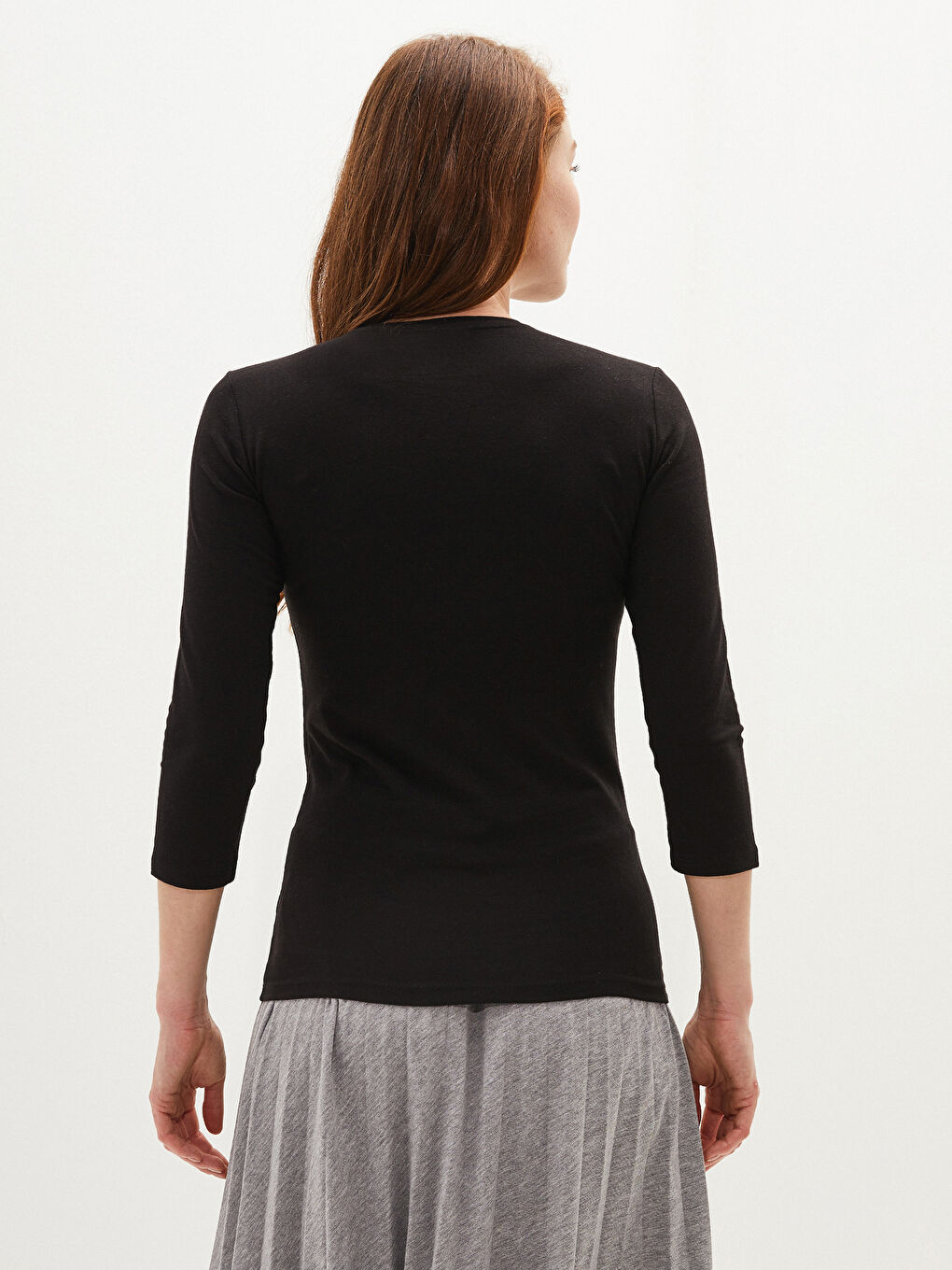 Women's Crew Neck Plain T-Shirt-3