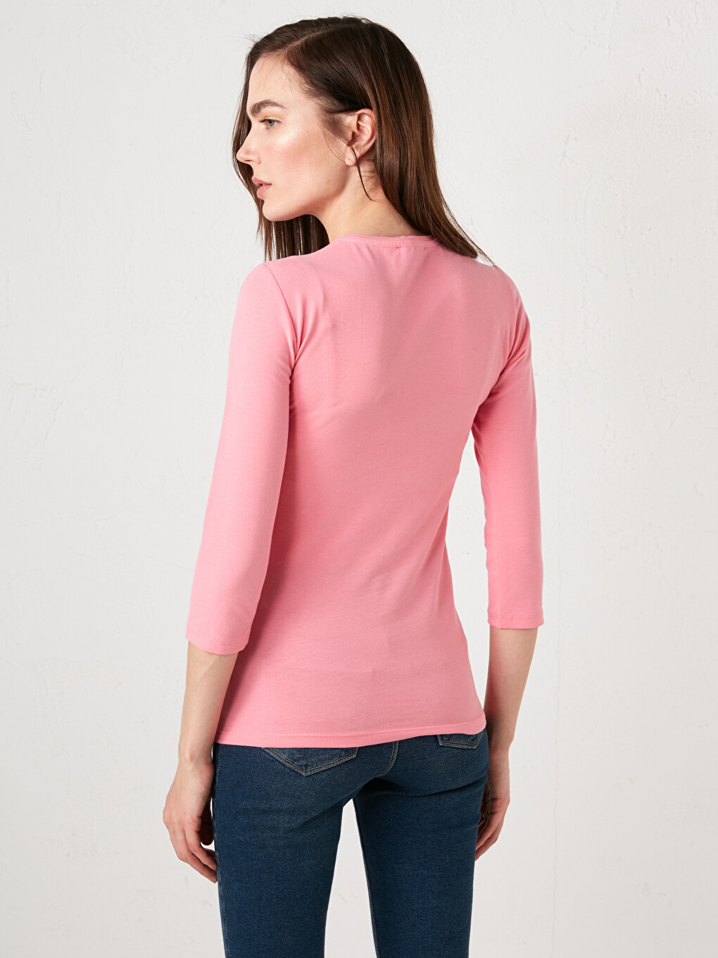 Women's Crew Neck Plain T-shirt-3