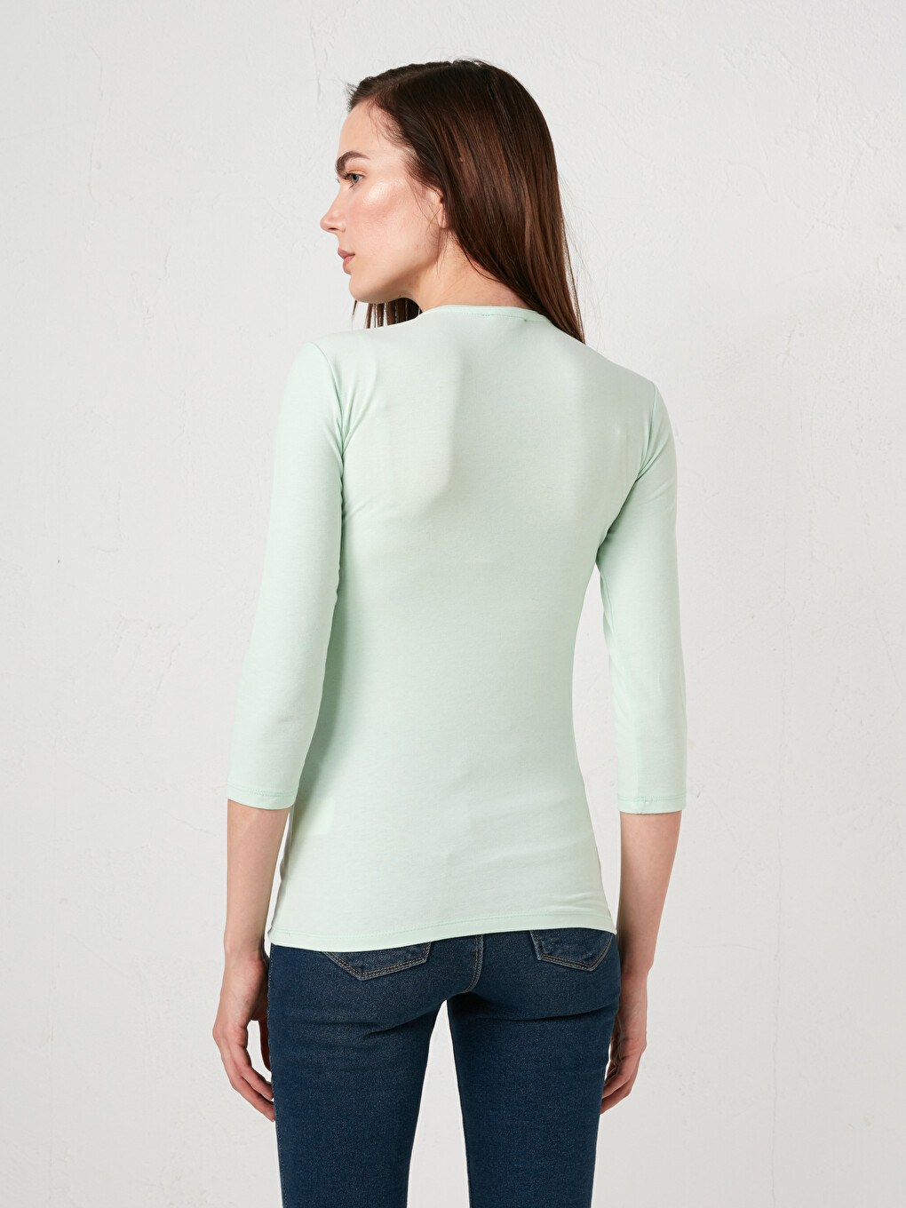 Women's Crew Neck Plain T-shirt-2