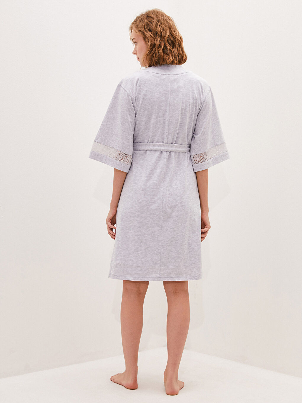 LC Waikiki Lace Detailed Short Sleeve Pregnant Dressing Gown -S1GM63Z8-CT3