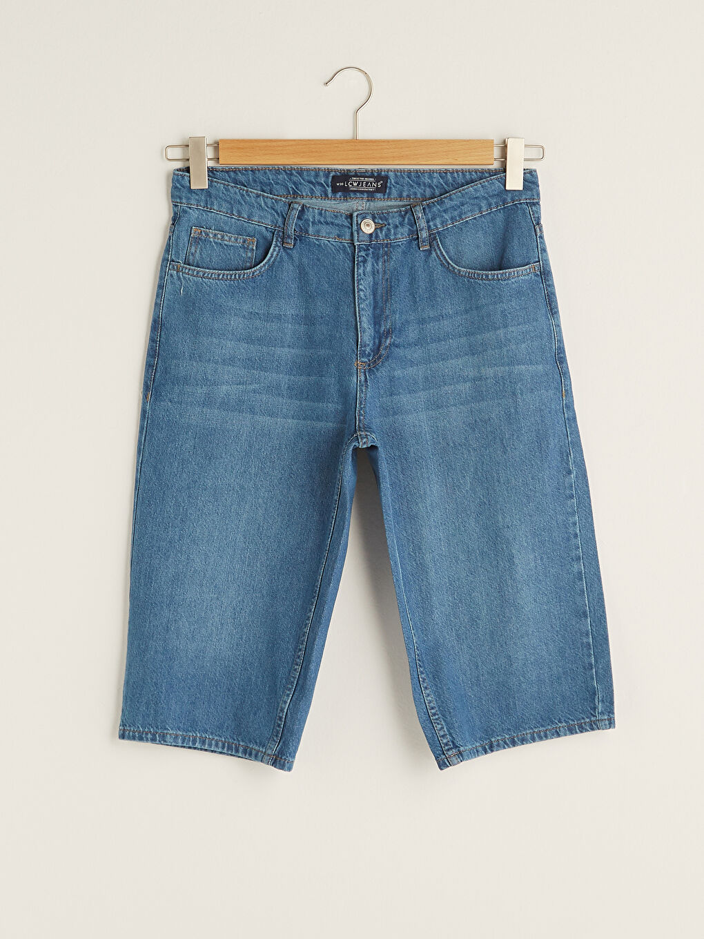 Шорты-бермуды джинсовые стандартного кроя для мужчин-5