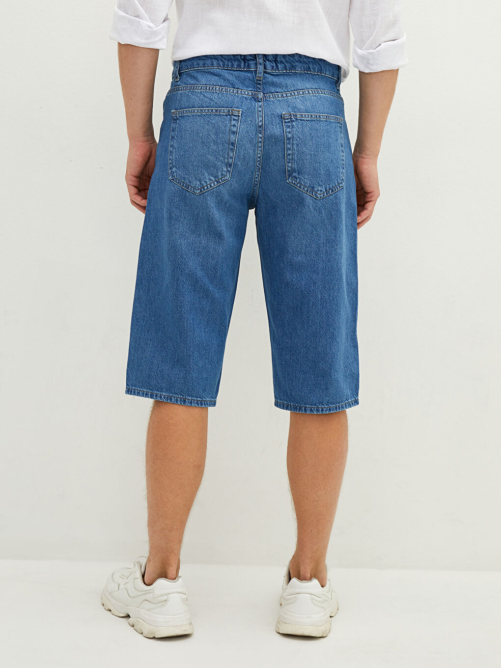 Шорты-бермуды джинсовые стандартного кроя для мужчин-4