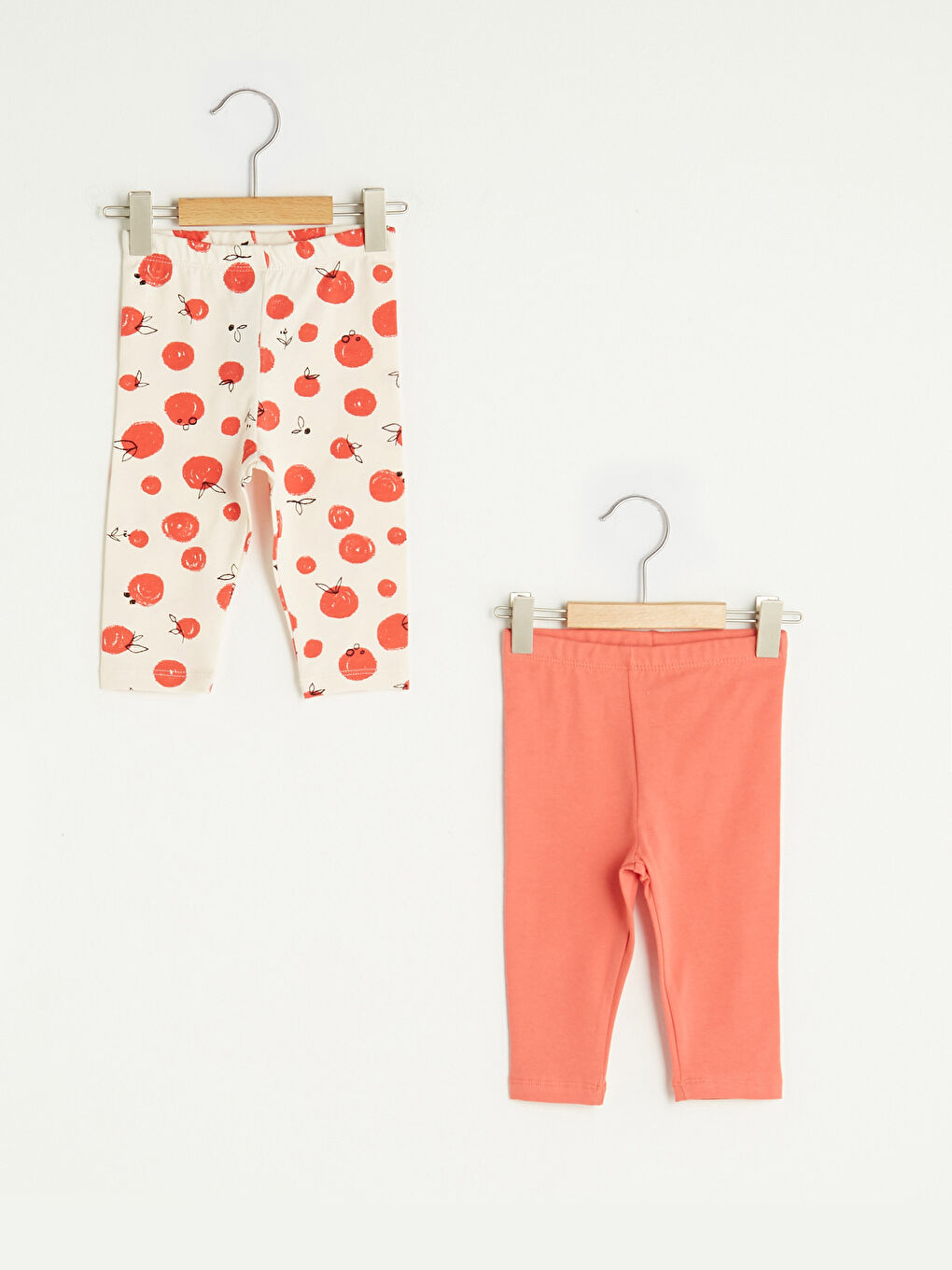 LCW baby Elastic Waist Printed Cotton Baby Girl Tights 2-Pack -S1GN26Z1-GRP