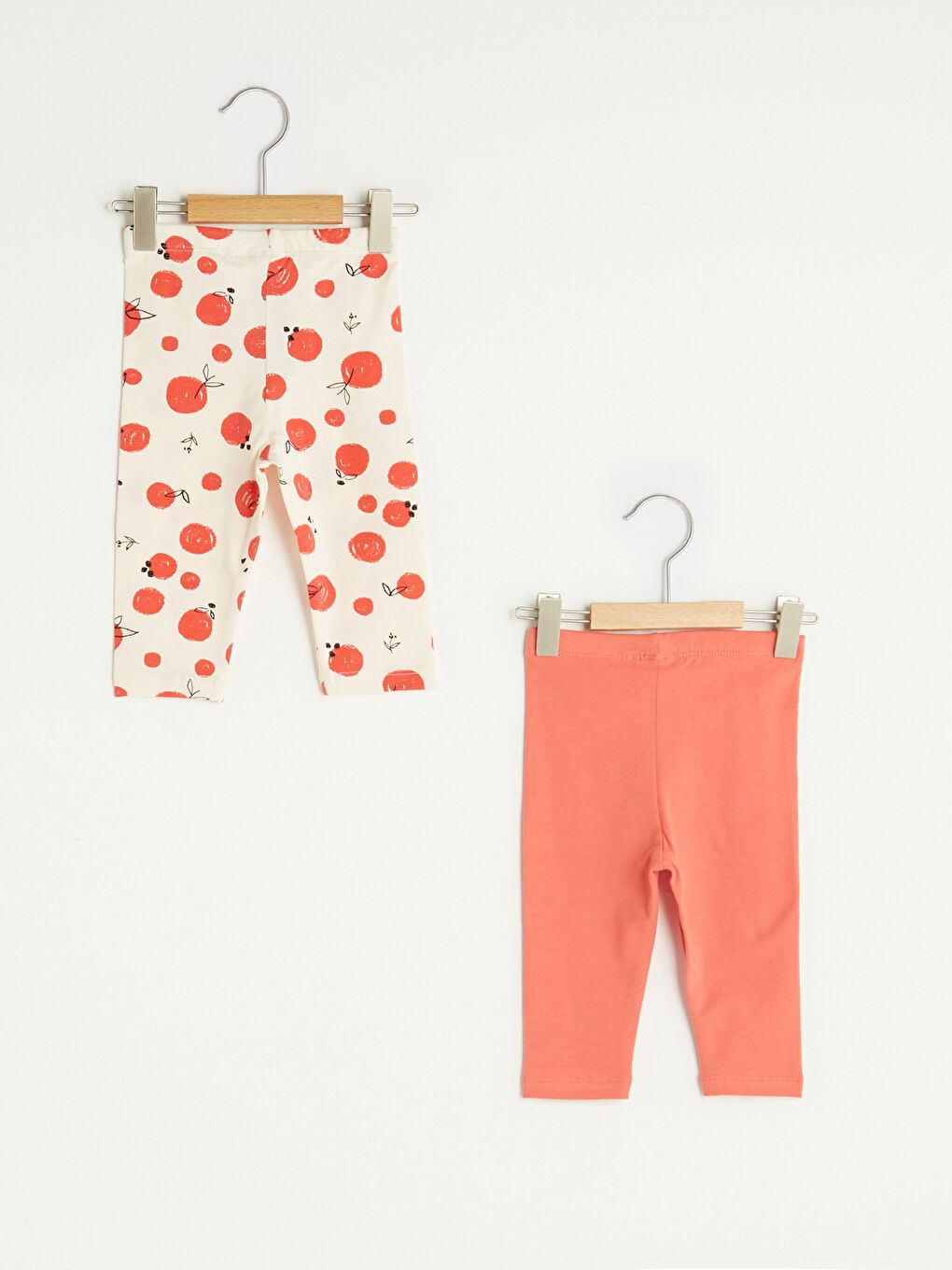 LCW baby Elastic Waist Printed Cotton Baby Girl Tights 2-Pack -S1GN26Z1-GRP