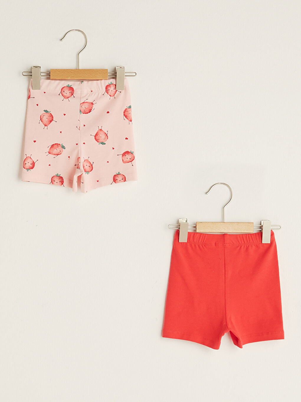 شورت بناتي بيبي قطن بخصر مطاطي قطعتين-1