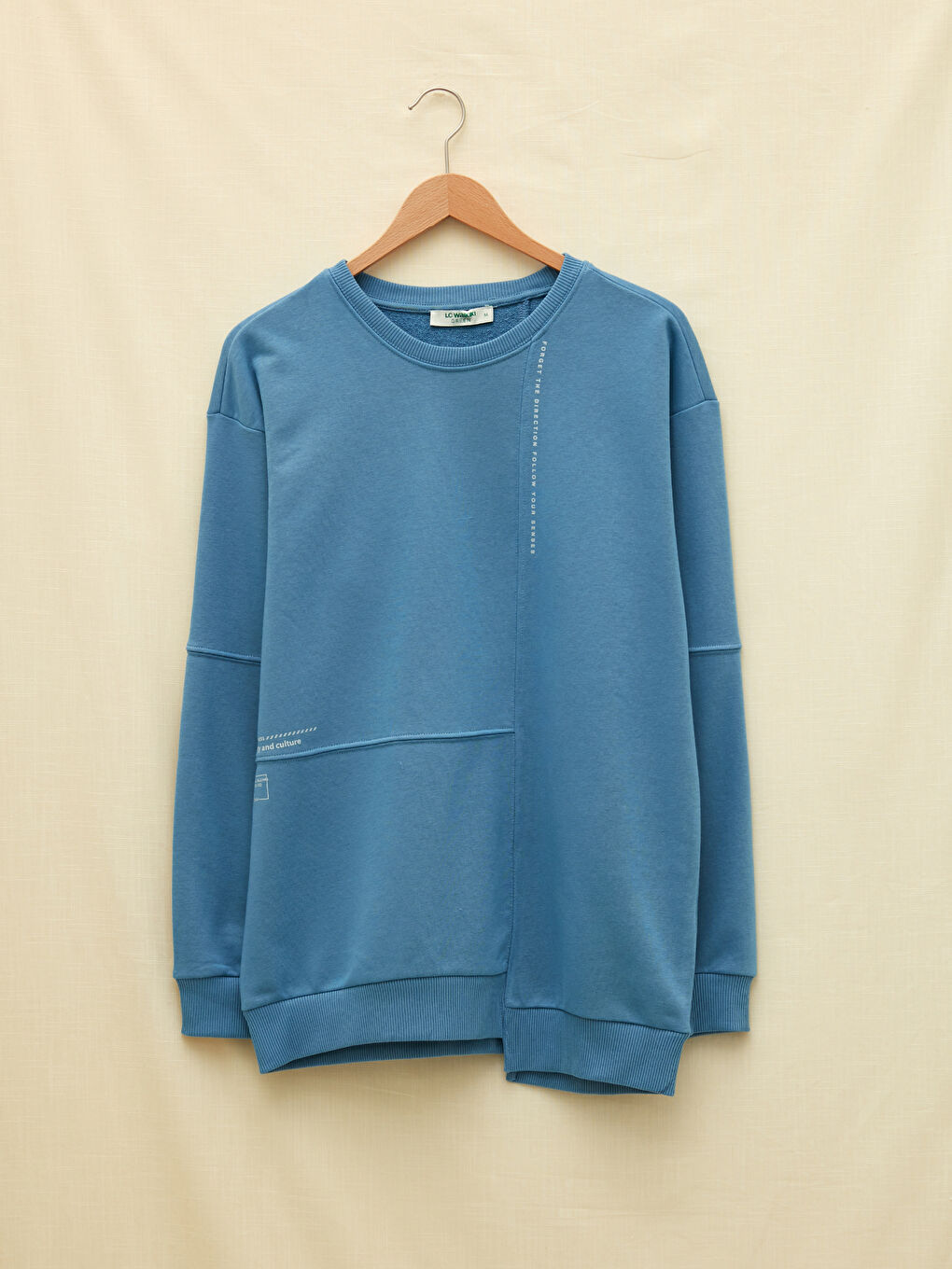 سويت شيرت كم طويل مطبوع تخين للرجال-5