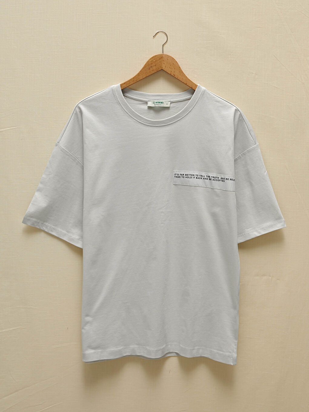 Gri Bisiklet Yaka Kısa Kollu Baskılı Penye Erkek Tişört-4