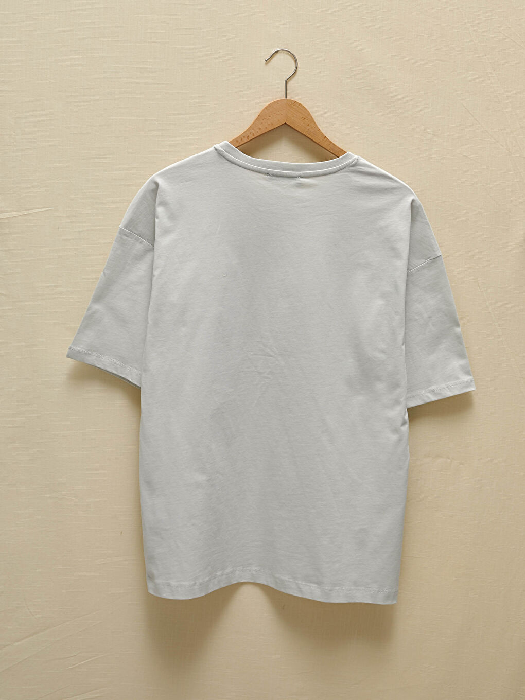 Gri Bisiklet Yaka Kısa Kollu Baskılı Penye Erkek Tişört-5