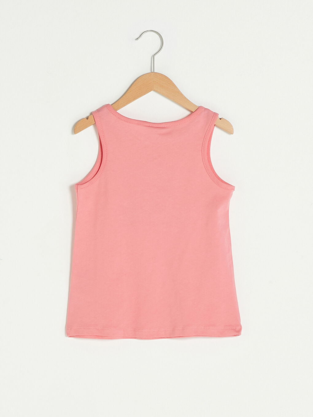 Pembe Bisiklet Yaka Baskılı Pamuklu Kız Çocuk Atlet-1