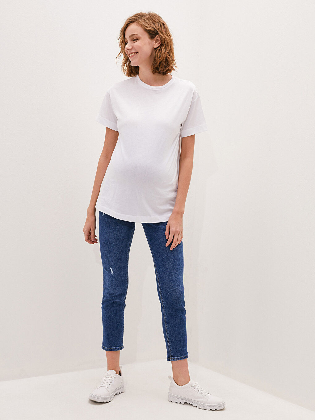 LCWAIKIKI Maternity Indigo Karın Panelli Slim Mom Hamile Jean Pantolon - 2