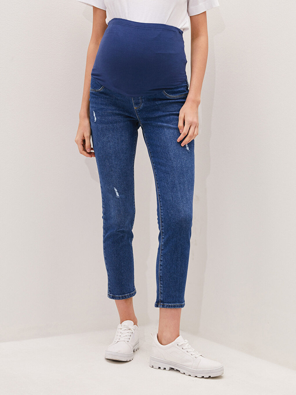 LCWAIKIKI Maternity Indigo Karın Panelli Slim Mom Hamile Jean Pantolon - 3