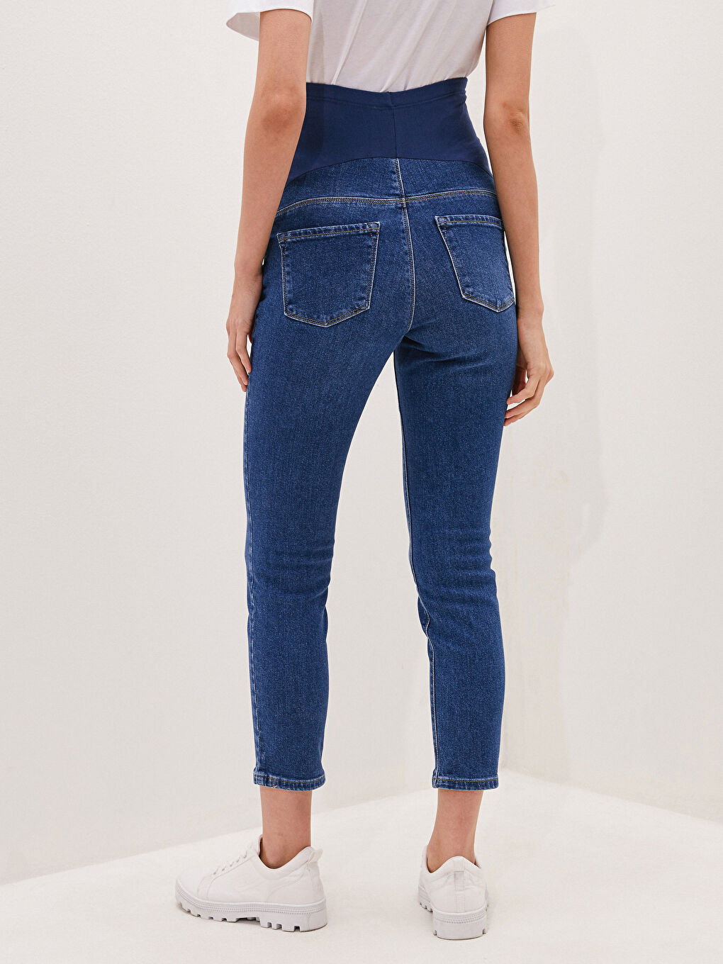LCWAIKIKI Maternity Indigo Karın Panelli Slim Mom Hamile Jean Pantolon - 4