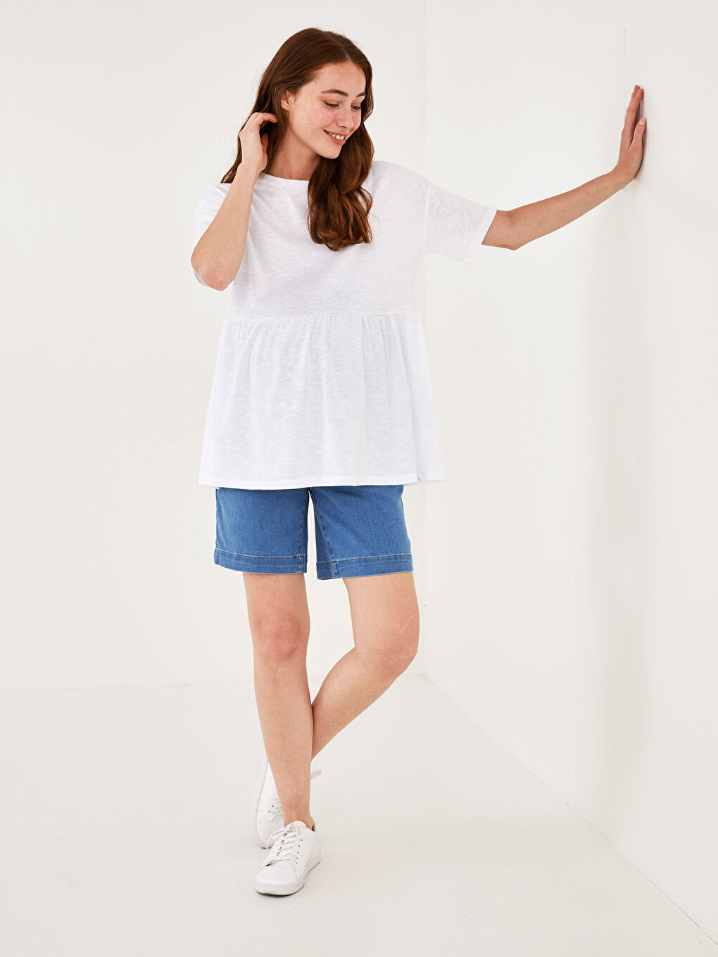 LCWAIKIKI Maternity Belly Paneled Pocket Detailed Maternity Rodeo Jean Shorts -S1GO73Z8-507