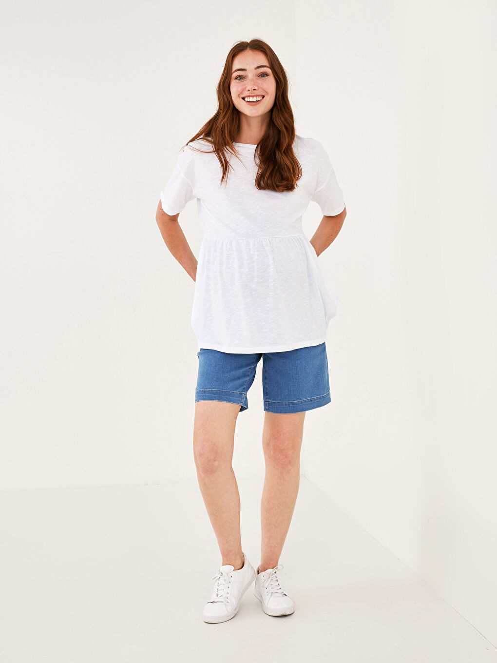 LCWAIKIKI Maternity Belly Paneled Pocket Detailed Maternity Rodeo Jean Shorts -S1GO73Z8-507
