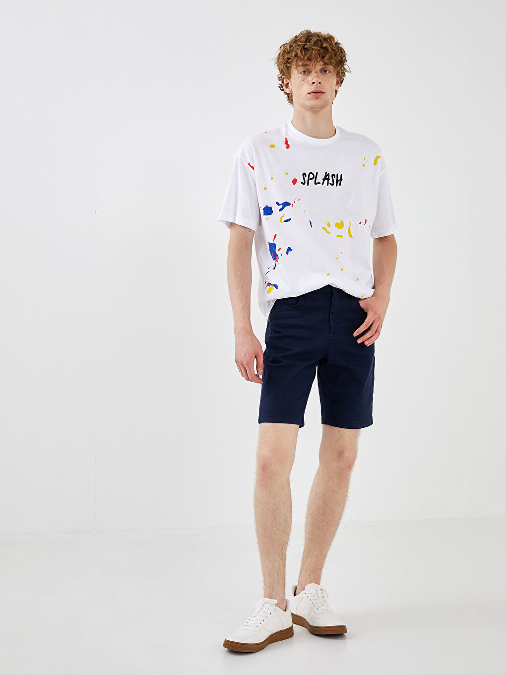 Шорты Мужские Прямого Кроя из Габардина-2