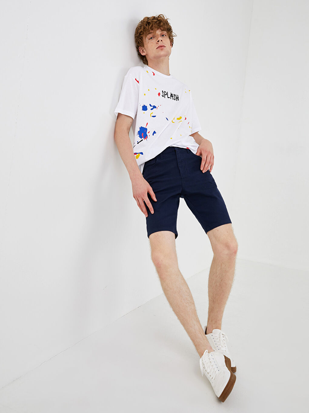 Шорты Мужские Прямого Кроя из Габардина-1