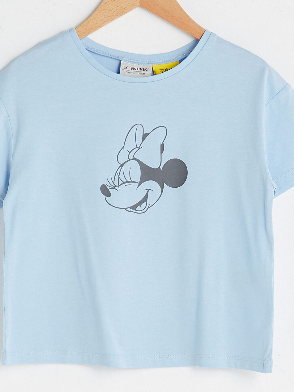 Crew Neck Minnie Mouse Printed Short Sleeve Girls' T-Shirt-2