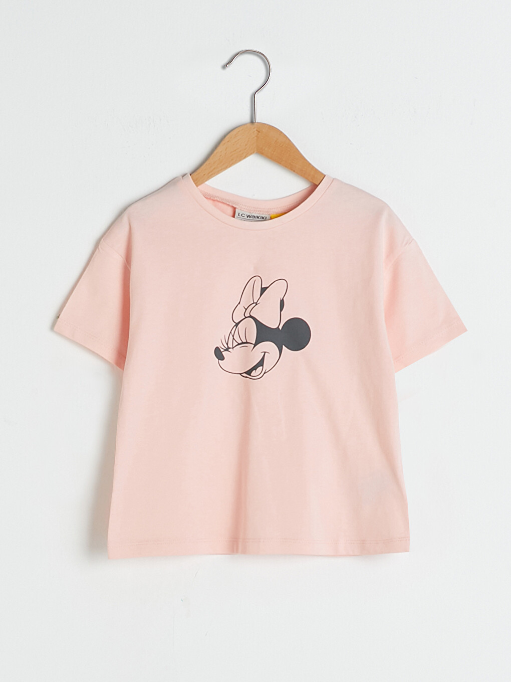 Crew Neck Minnie Mouse Printed Short Sleeve Girls' T-shirt