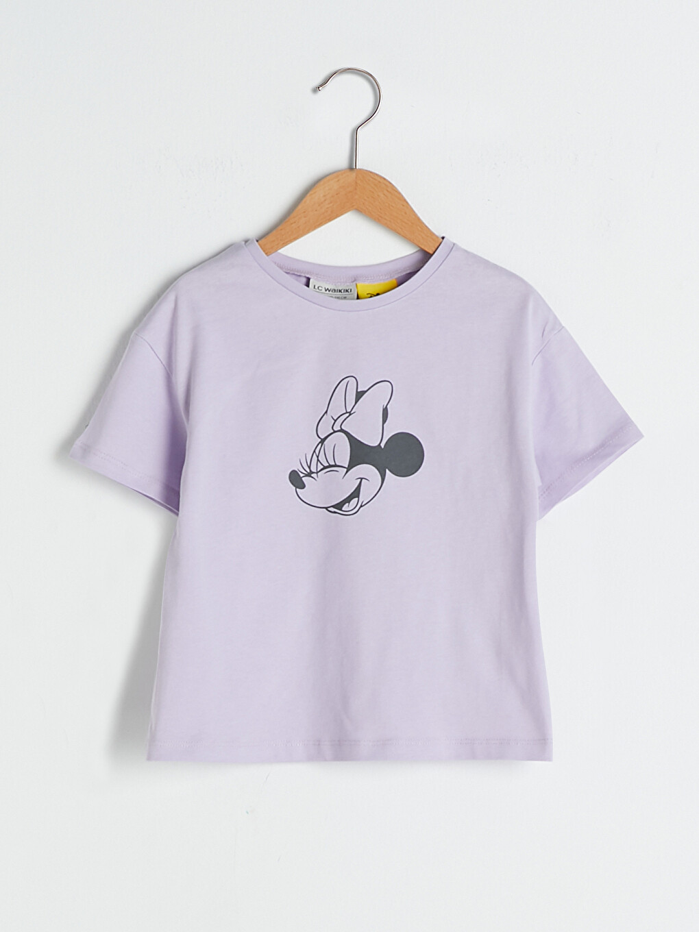 Crew Neck Minnie Mouse Printed Short Sleeve Girls' T-shirt