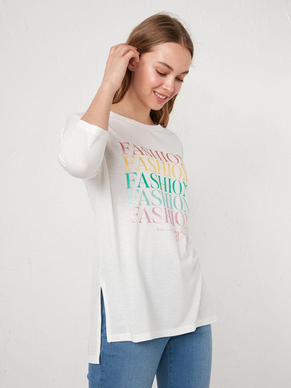 Crew Neck Printed Half Sleeve Women's T-Shirt-1