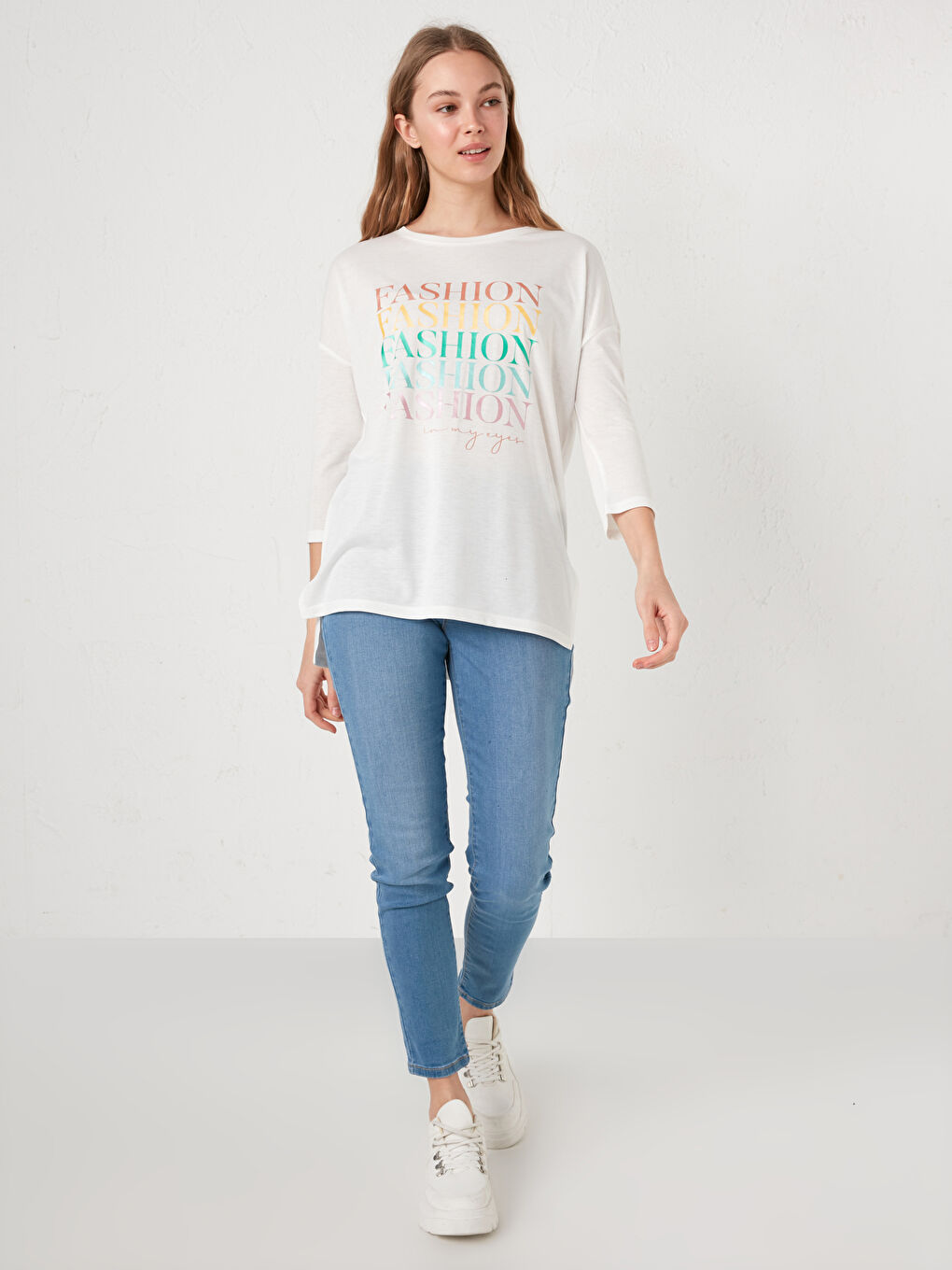 Crew Neck Printed Half Sleeve Women's T-Shirt-2