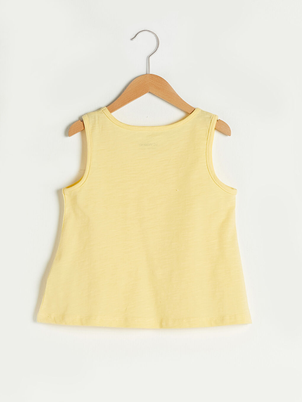 Sarı Bisiklet Yaka Basic Pamuklu Kız Çocuk Atlet-1